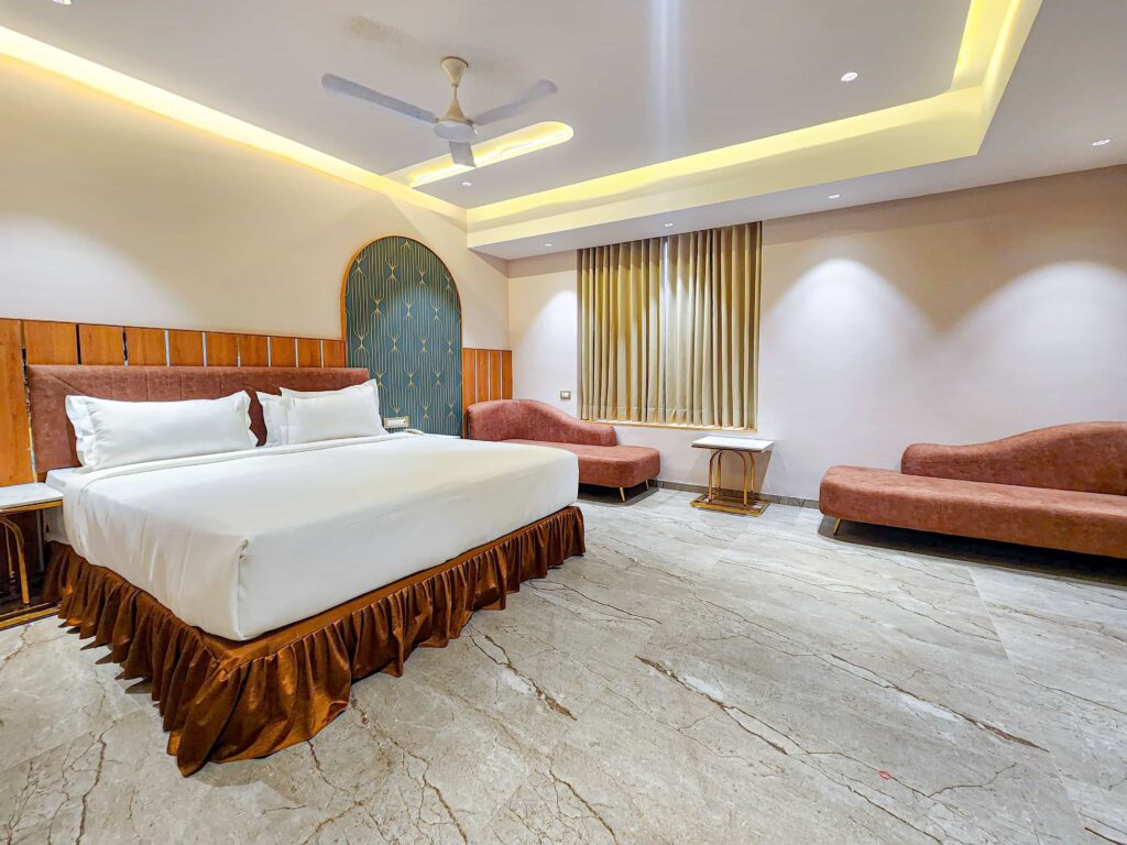 Image of our luxurious Premium Jacuzzi Room, ensuring a memorable and comfortable stay for our guests, Hotel Nova Bliss Rajkot